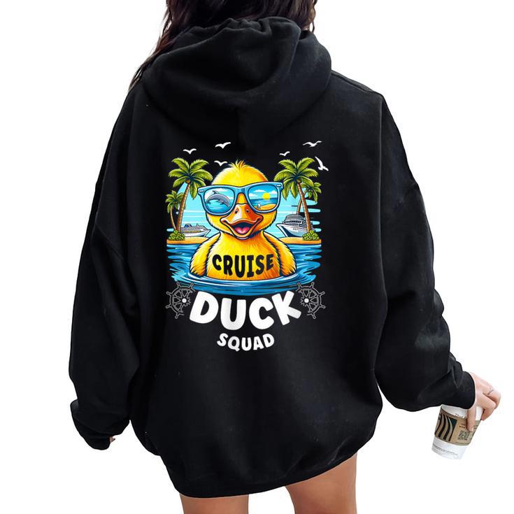 Duck Cruise Rubber Duck Squad Vaction Cruise Ship Women Oversized Hoodie Back Print