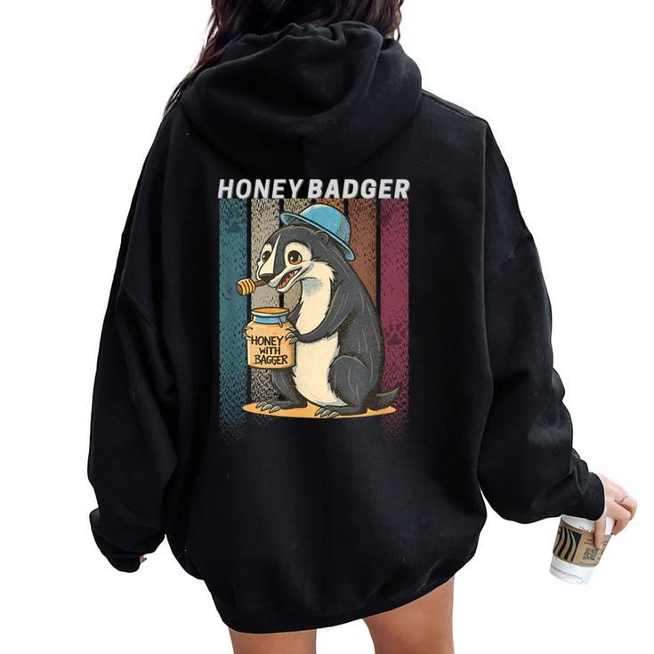 Honey Badger For Vintage Honey Badger Women Oversized Hoodie Back Print