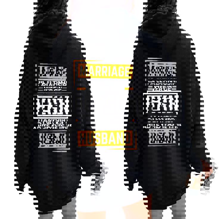 Husband Wife Marriage Is A Relationship For Women Women Oversized Hoodie Back Print