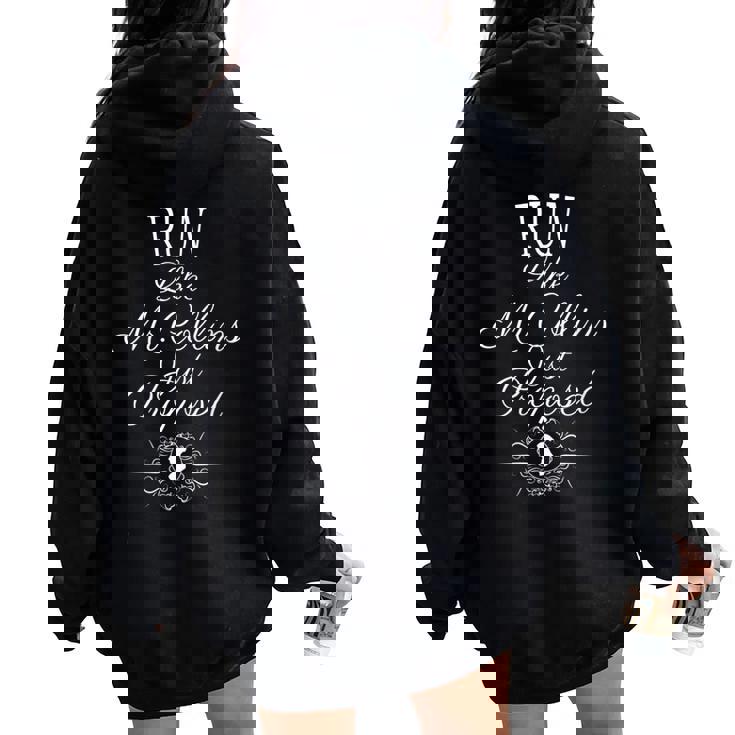 Jane Austen Run Like Mr Collins Just Proposed Women Oversized Hoodie Back Print