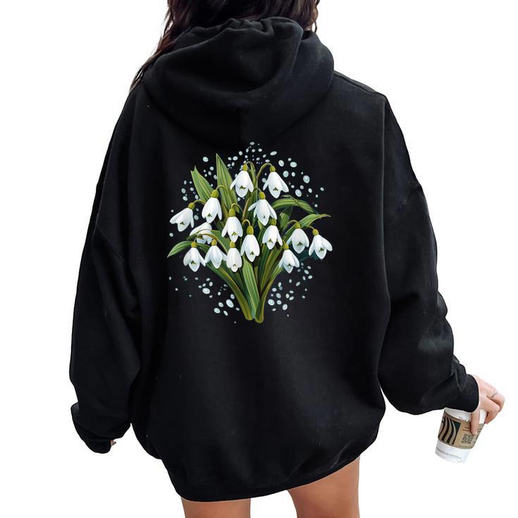 Snow Flowers With This Cool Snowdrop Flower Costume Women Oversized Hoodie Back Print