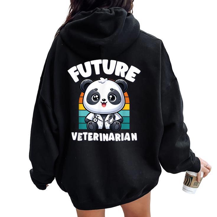 Future Veterinarian Panda Animal Care Graphic Women Oversized Hoodie Back Print