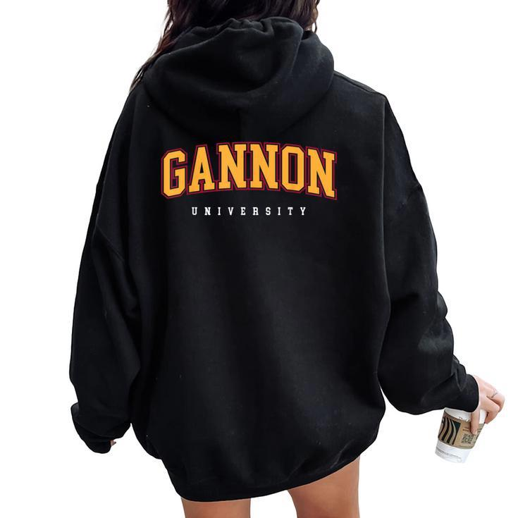 Gannon University Retro Women Women Oversized Hoodie Back Print