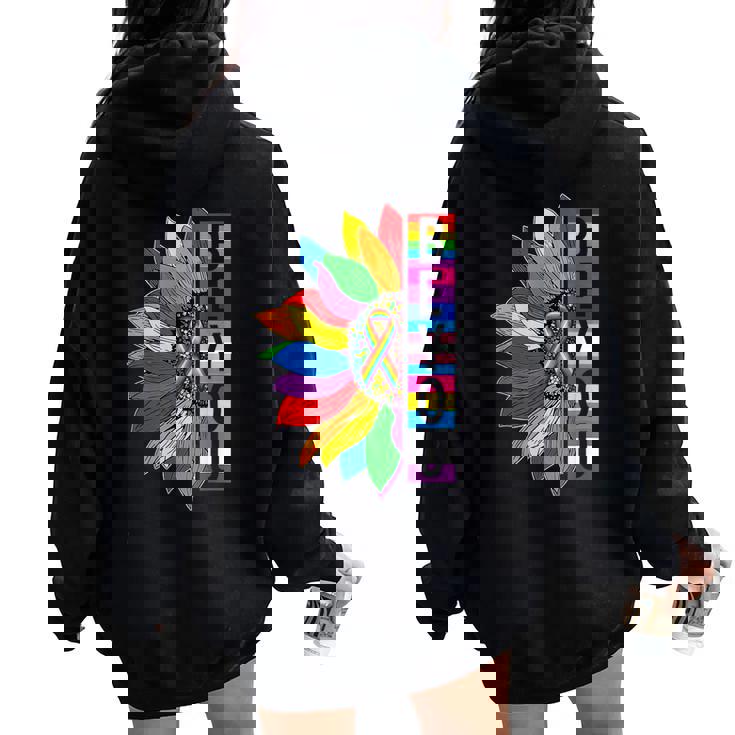 Be You Gay Pride Lgbt Ally Sunflower Lgbtq Women Oversized Hoodie Back Print