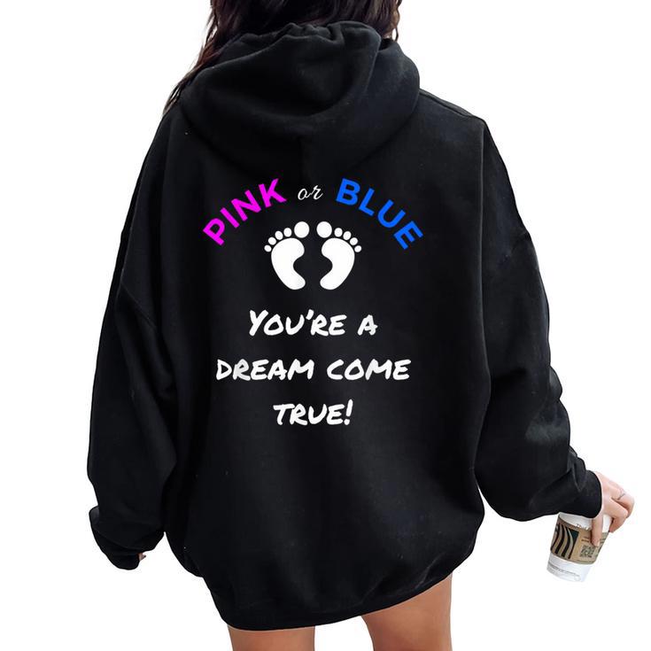 Gender Reveal For Mom & Dad For Gender Reveal Party Women Oversized Hoodie Back Print