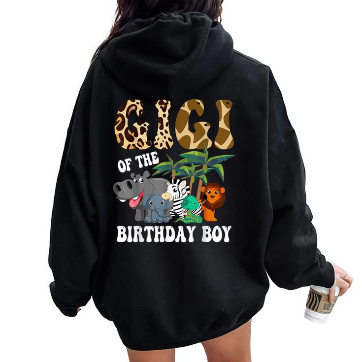 Gigi Of The Birthday Boy Zoo Bday Safari Celebration Women Oversized Hoodie Back Print