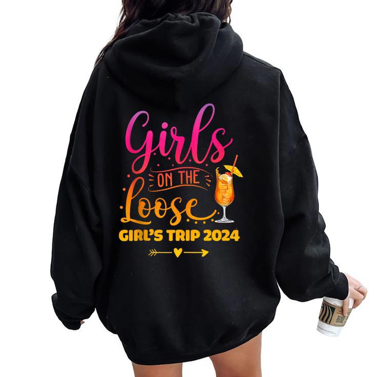 Girls On The Loose Tie Dye Girls Weekend Trip 2024 Women Oversized Hoodie Back Print