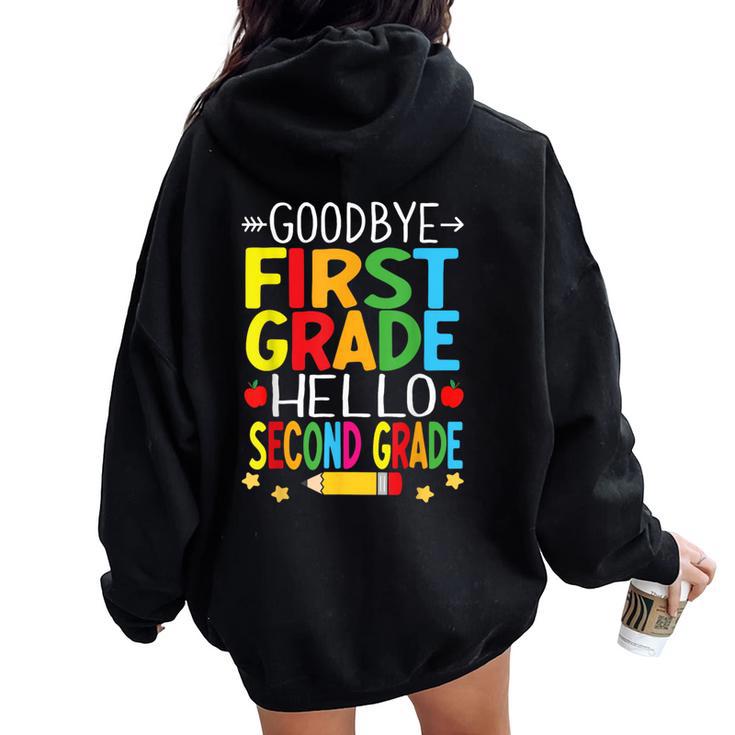 Goodbye First Grade Hello Second Grade Graduation 2024 Women Oversized Hoodie Back Print