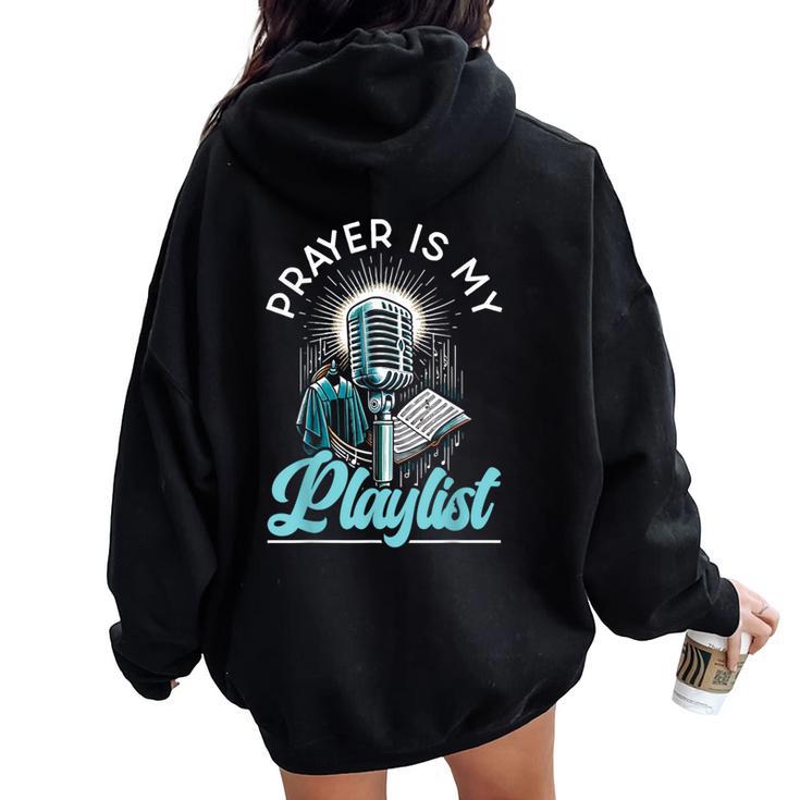 Gospel Music Religious Pastor Bible Scripture Christian Women Oversized Hoodie Back Print