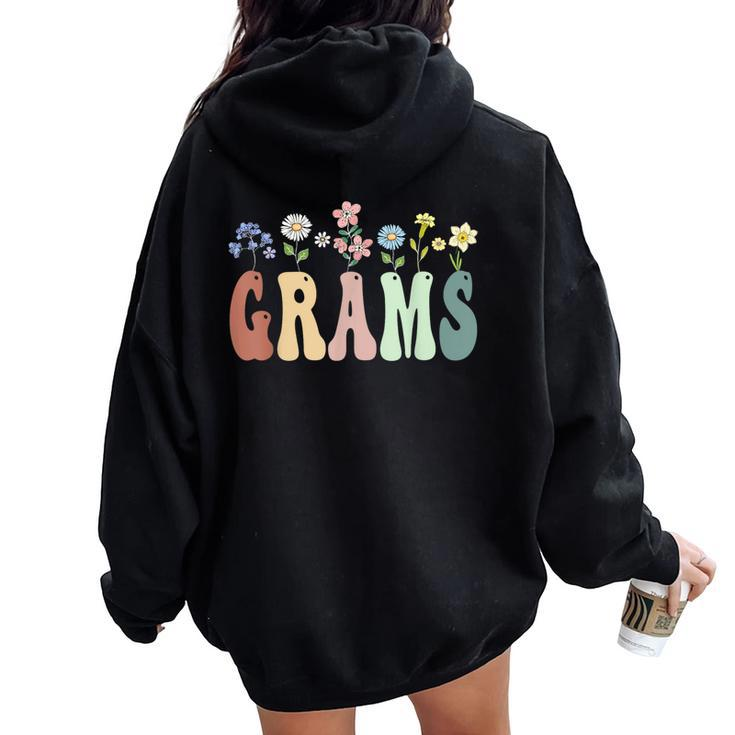 Grams Wildflower Floral Grams Women Oversized Hoodie Back Print
