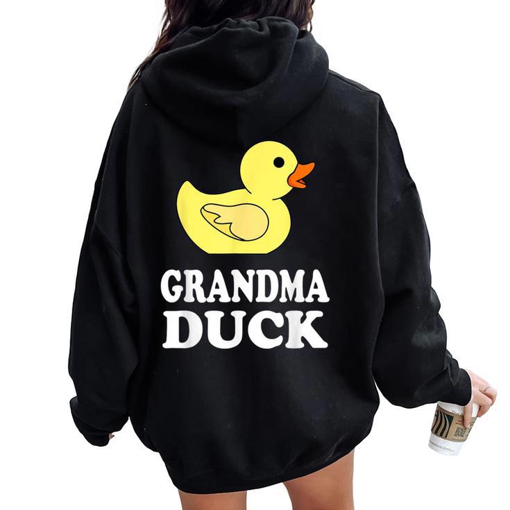 Grandma Duck  Mama Rubber Duck Lover Women Oversized Hoodie Back Print