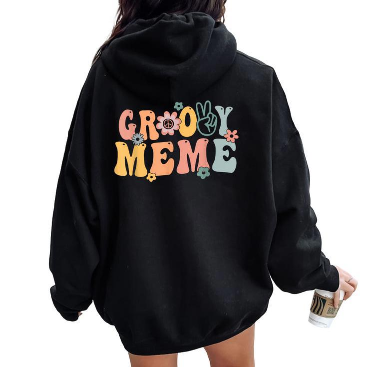 Groovy Meme Retro Mom Family Matching Mother's Day Women Oversized Hoodie Back Print