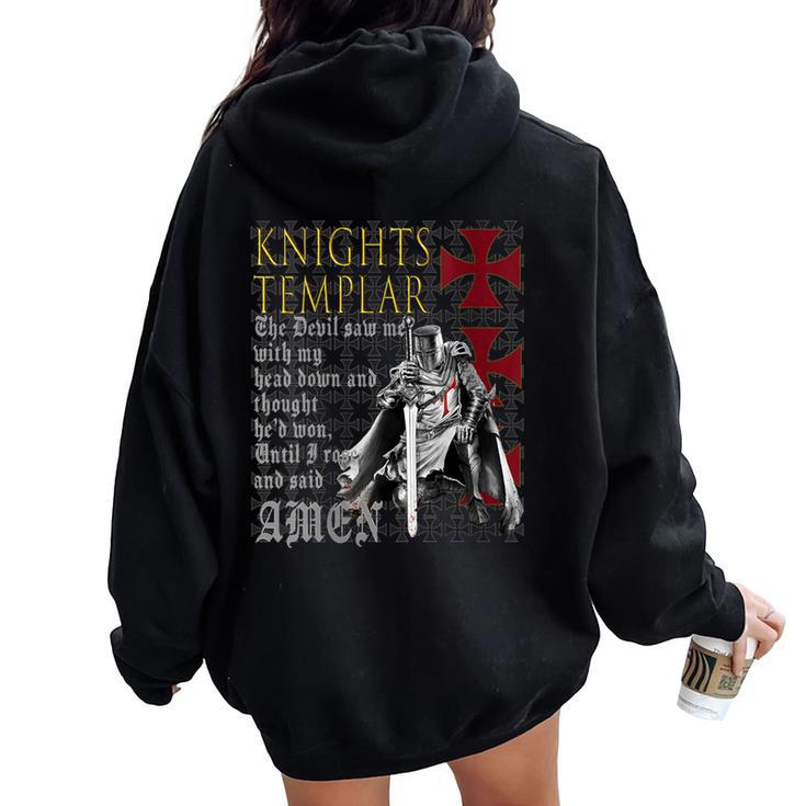 In Hoc Signo Vinces Christian Warrior & Knights Templar Women Oversized Hoodie Back Print