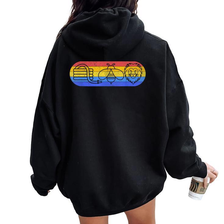 Hose Bee Lion Vintage Sunset Women Oversized Hoodie Back Print