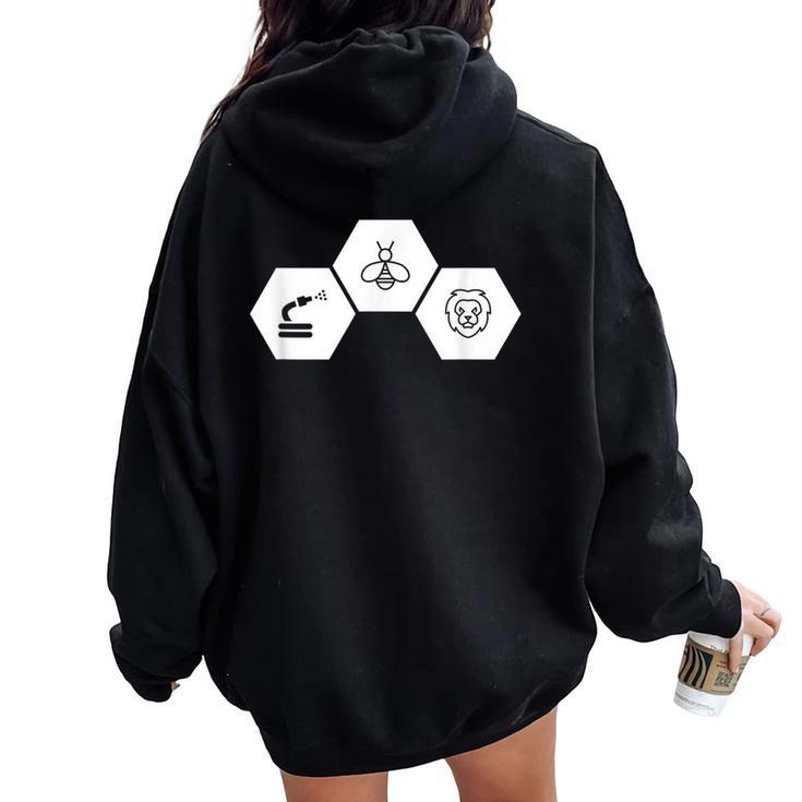 Hose Bee Lion Honeycomb Icon Hoes Be Lying Pun T Women Oversized Hoodie Back Print