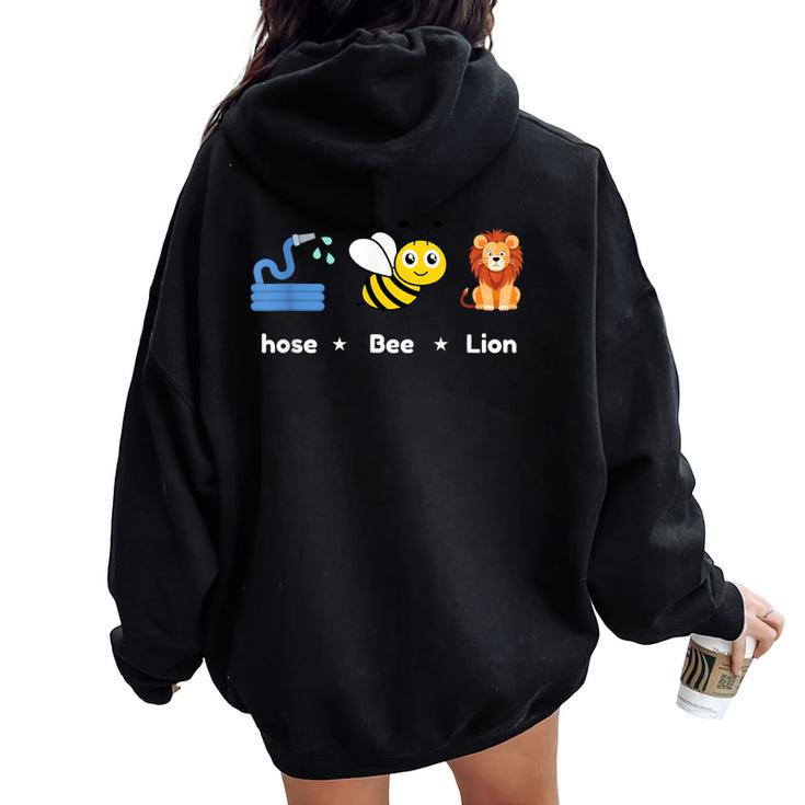 Hose Bee Lion Icons Hoes Be Lying Pun Intended Cool Women Oversized Hoodie Back Print