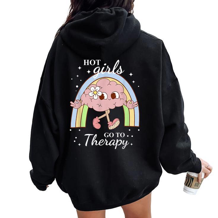 Hot Girls Go To Therapy Women Oversized Hoodie Back Print