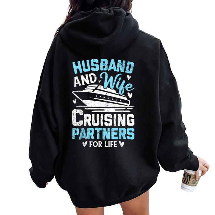 Husband And Wife Cruising Partners For Life Cruise Ship Women Oversized Hoodie Back Print