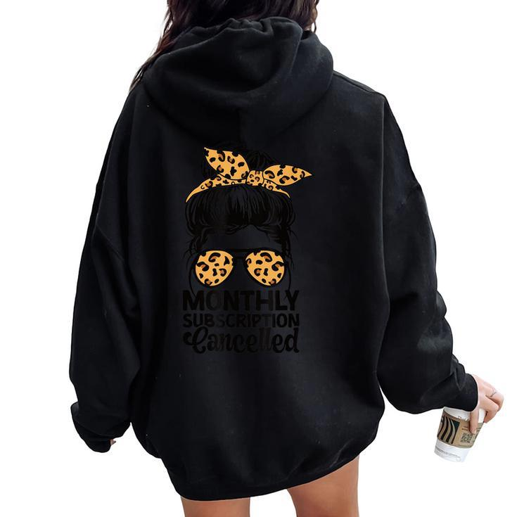 Hysterectomy Recovery Products Uterus Messy Bun Leopard Women Oversized Hoodie Back Print