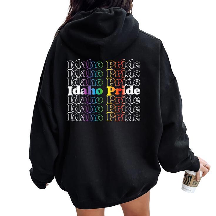 Idaho Pride Lgbt Rainbow Women Oversized Hoodie Back Print