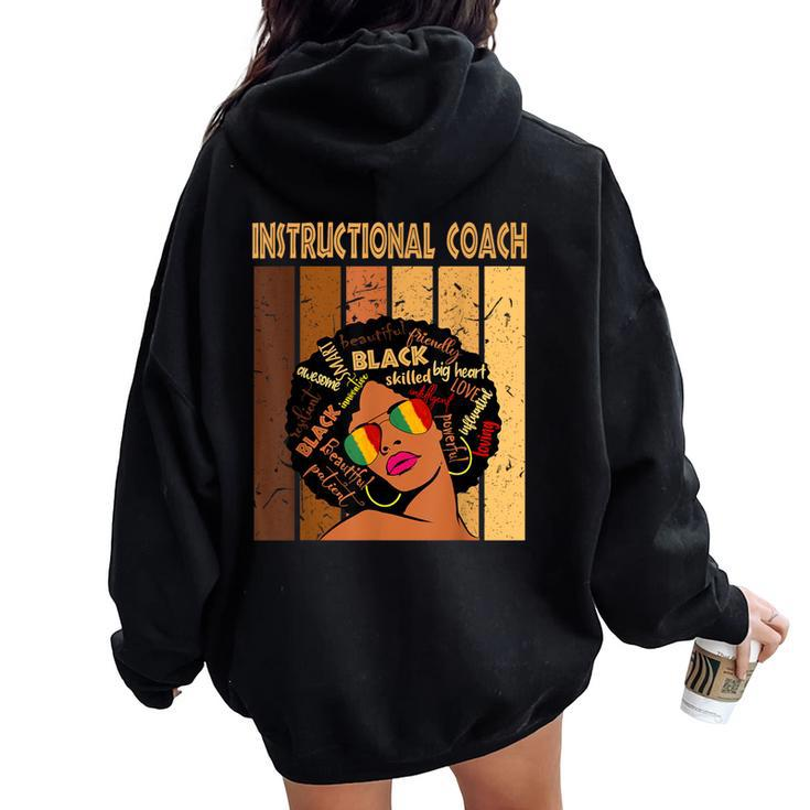 Instructional Coach Afro African Black History Month Women Oversized Hoodie Back Print
