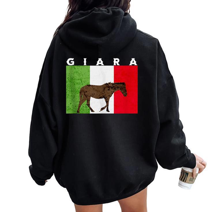 Italian Sardinian Giara Horse Women Oversized Hoodie Back Print