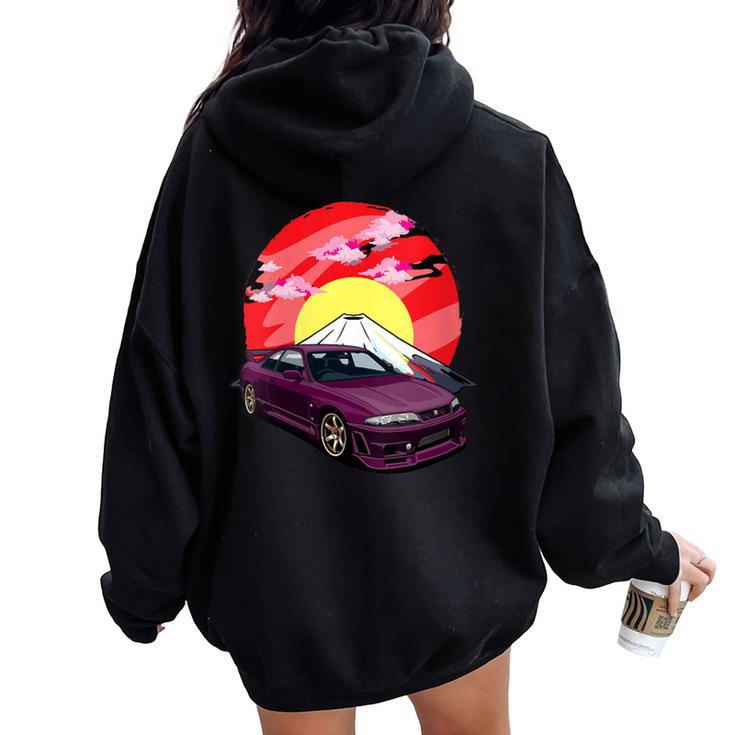 Jdm Skyline R33 Car Tuning Japan Fujiyama Drift Women Oversized Hoodie Back Print