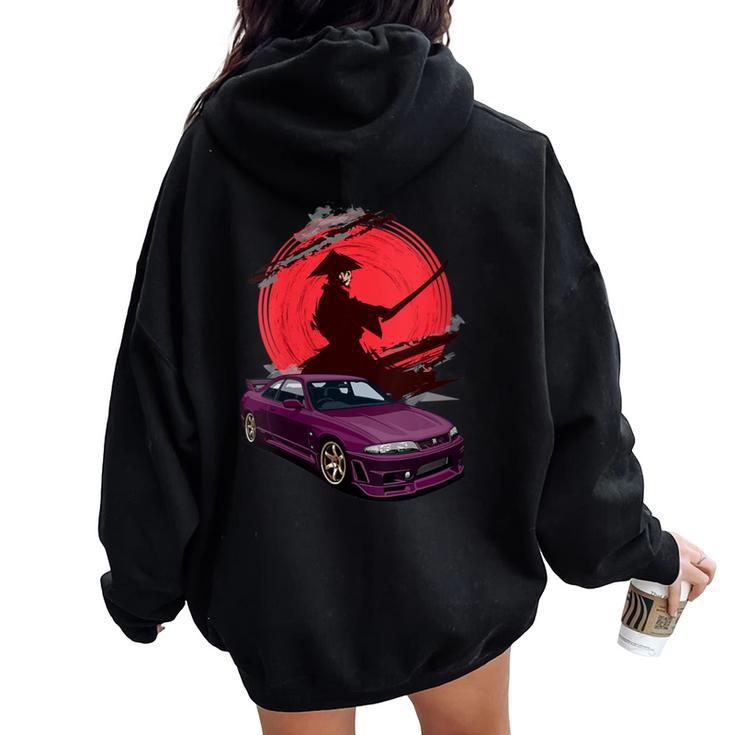 Jdm Skyline R33 Car Tuning Japan Samurai Drift Women Oversized Hoodie Back Print