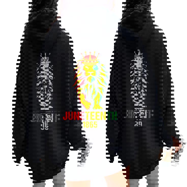 Junenth African American Black Lion 1865 King Women Women Oversized Hoodie Back Print