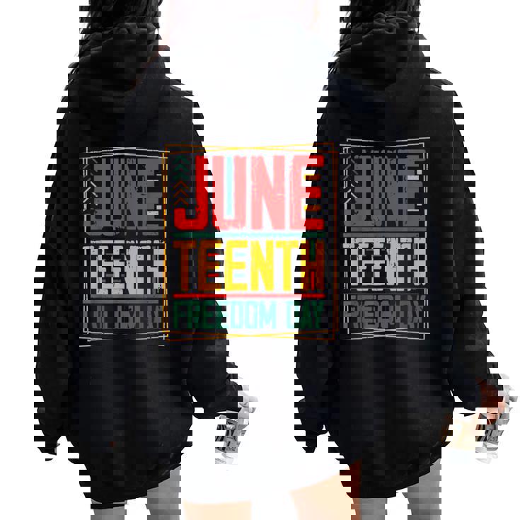 Junenth Day 1865 Black Pride Freedom Day Women Women Oversized Hoodie Back Print Junenth Day 1865 Black Pride Freedom Day Women Women Oversized Hoodie Back Print