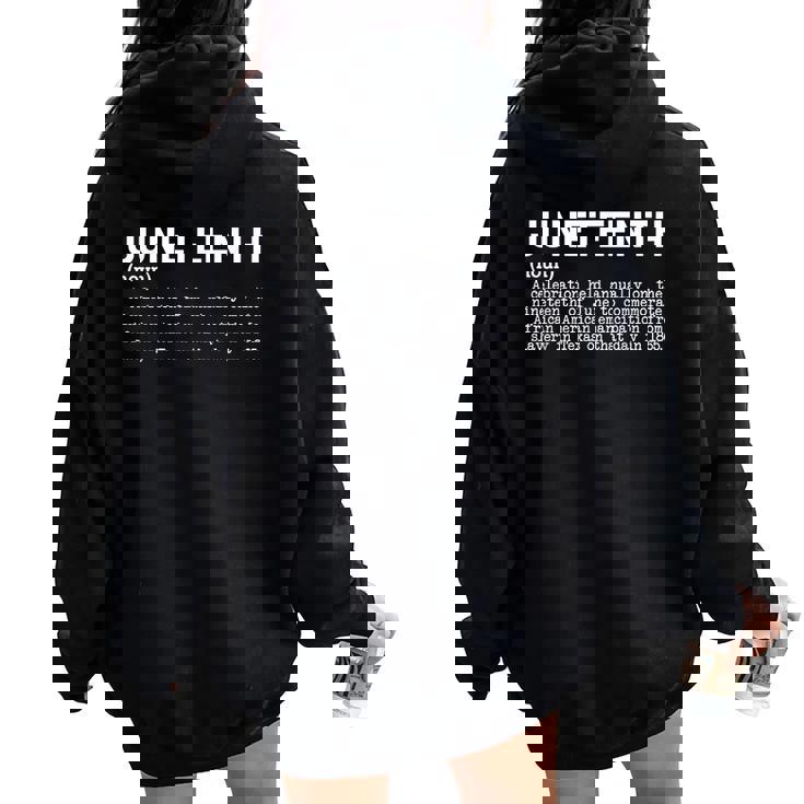 Junenth Definition Black African American Women Women Oversized Hoodie Back Print