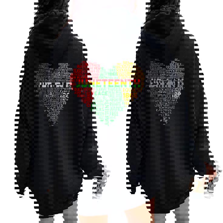 Junenth Heart Freedom African American N Girls Women Women Oversized Hoodie Back Print