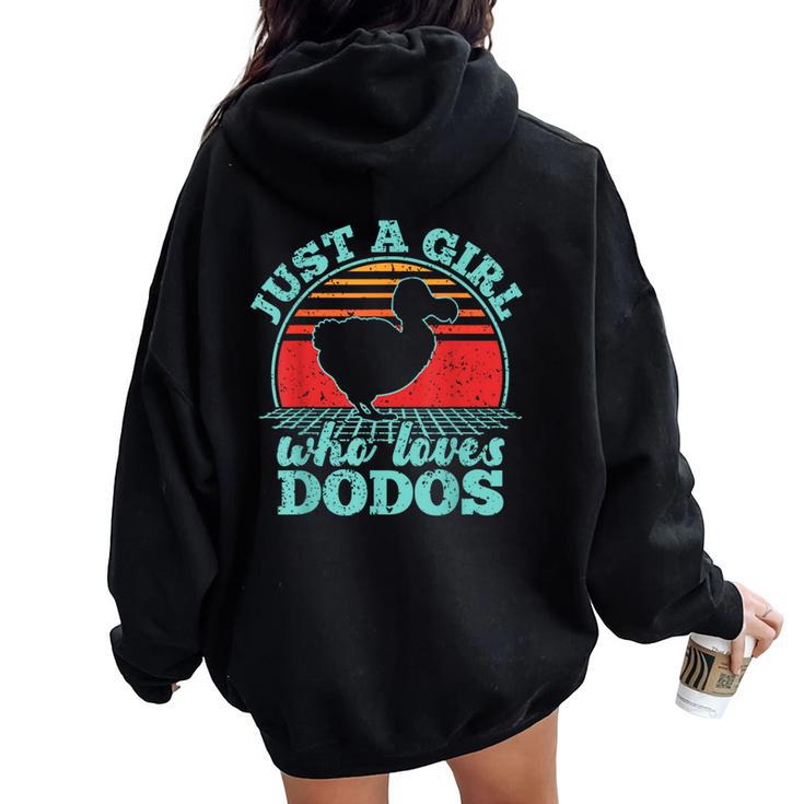 Just A Girl Who Loves Dodos Vintage 80S Style Women Women Oversized Hoodie Back Print