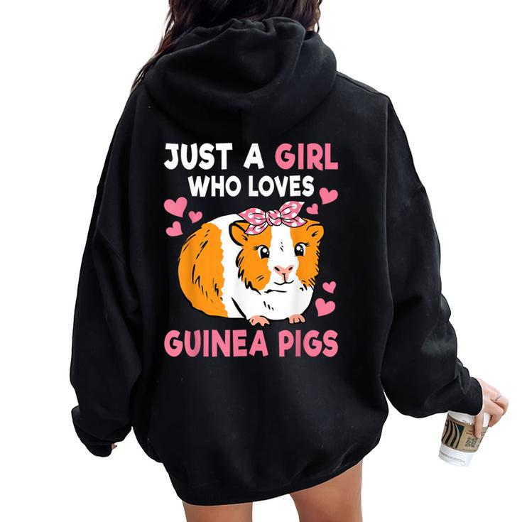 Just A Girl Who Loves Guinea Pigs Cute Guinea Pig Lover Women Oversized Hoodie Back Print