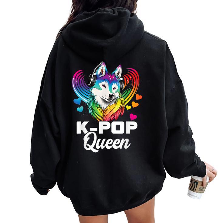 Kpop Queen Bias Wolf Korean Pop Merch K-Pop Merchandise Women Oversized Hoodie Back Print