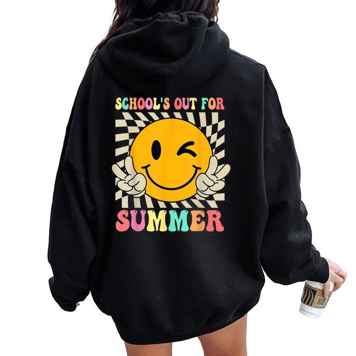 Last Day Of School Schools Out For Summer Teacher Kid Women Oversized Hoodie Back Print