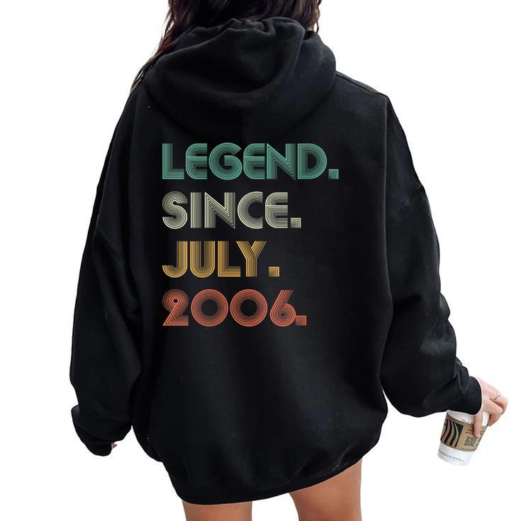 Legend Since July 2006 Vintage 18Th Birthday Boy Women Oversized Hoodie Back Print