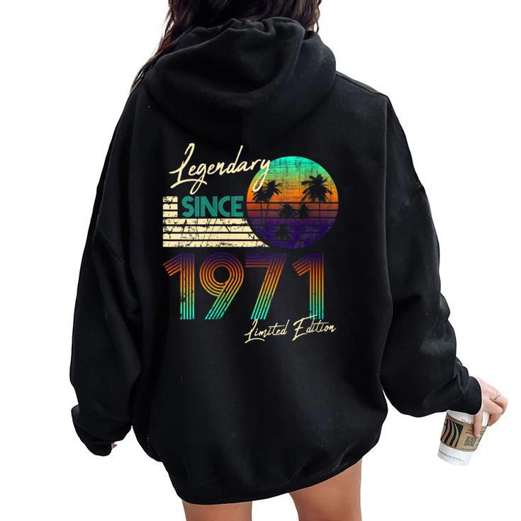 Legendary Since Bday March 1971 Vintage 50Th Birthday Women Oversized Hoodie Back Print
