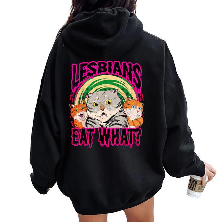 Lesbians Eat What Cats Love Cute Boy Women Oversized Hoodie Back Print