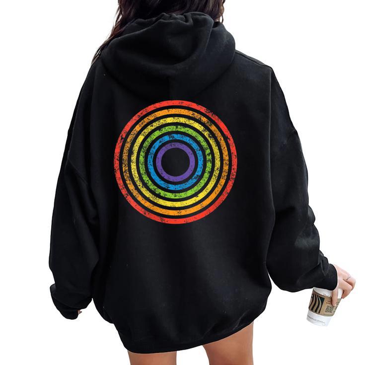 Lgbt Equality March Rally Protest Parade Rainbow Target Gay Women Oversized Hoodie Back Print