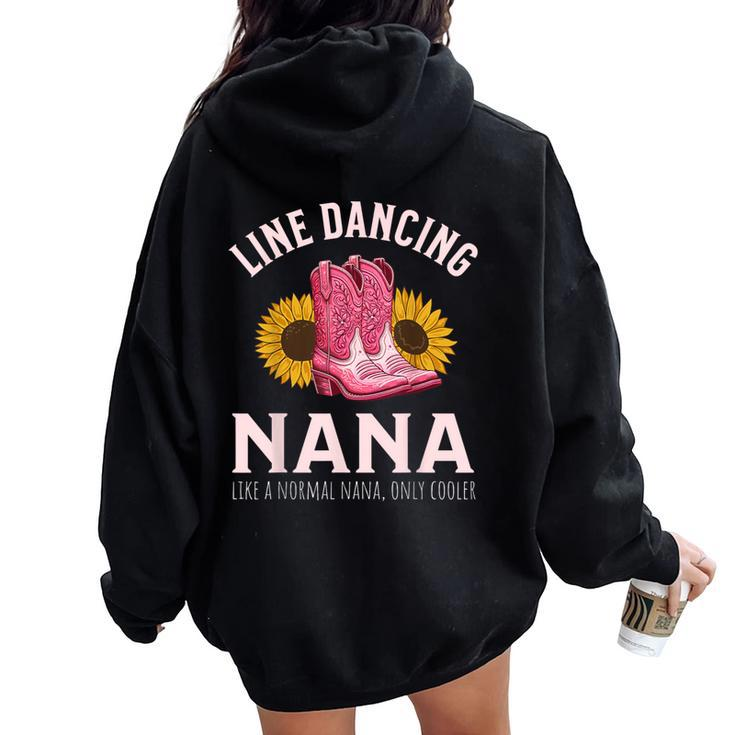 Line Dancing Grandma Nana Country Women Oversized Hoodie Back Print