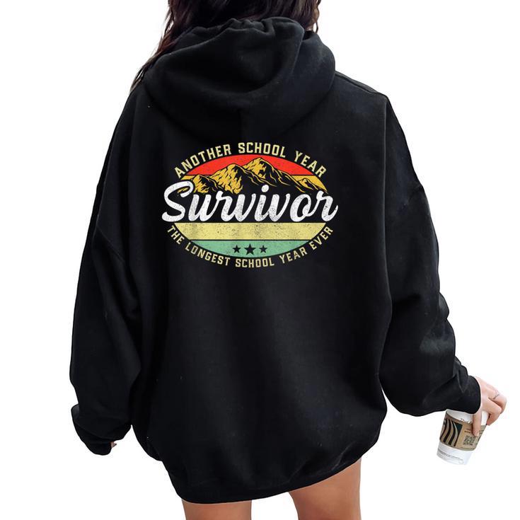 The Longest School Year Ever Teacher 2021 Survivor Women Oversized Hoodie Back Print