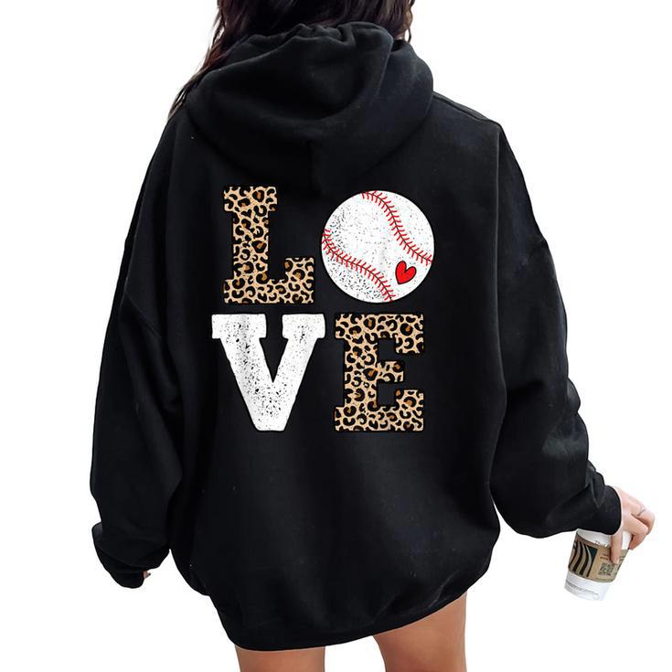 Love Baseball Girls Baseball Lover Women Oversized Hoodie Back Print