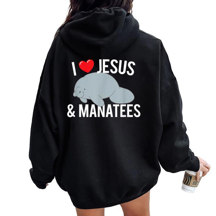 I Love Jesus And Mana Cute Christian Mana T Women Oversized Hoodie Back Print