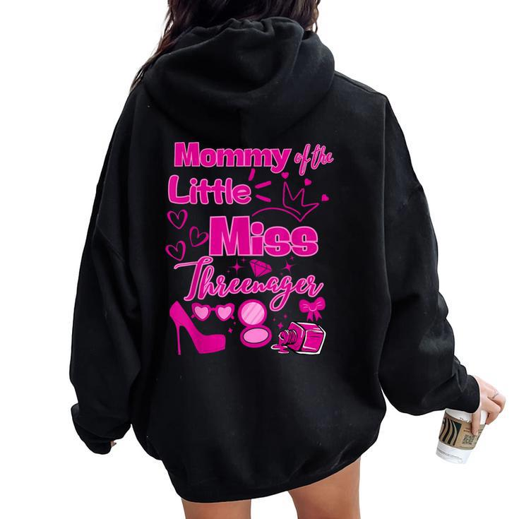 Mommy Miss Threenager 13 Bday Girls Salon Spa Makeup Party Women Oversized Hoodie Back Print