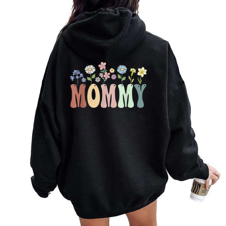 Mommy Wildflower Floral Mommy Women Oversized Hoodie Back Print