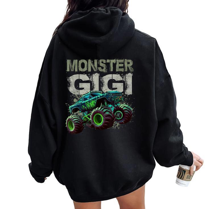 Monster Truck Gigi Family Matching Monster Truck Lovers Women Oversized Hoodie Back Print
