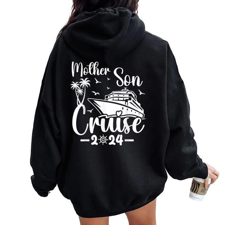 Mother Son Cruise 2024 Family Mom Son Matching Vacation Trip Women Oversized Hoodie Back Print