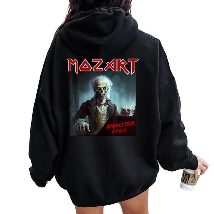 Mozart Heavy-Metal Vintage Sarcastic Music Women Oversized Hoodie Back Print