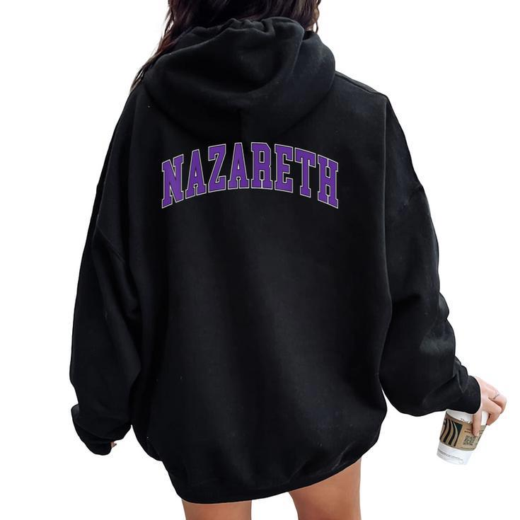 Nazareth College Retro Women Women Oversized Hoodie Back Print